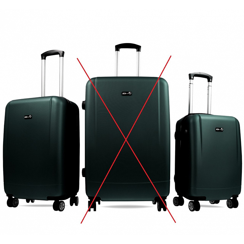 Aga Travel Sada cestovných kufrov Tmavozelená, veľ. M + S, 6CZ020 - II. AKOSŤ