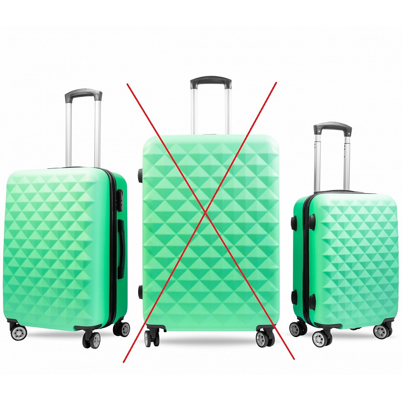 Aga Travel Sada cestovních kufrů vel. M+S Tyrkysová 6CZ023 - II. JAKOST