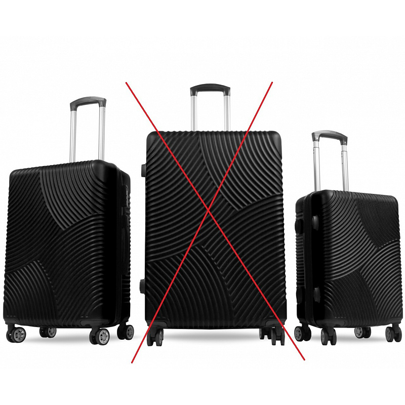 Aga Travel Sada cestovních kufrů, vel. M + S Černá 6CZ030 - II. JAKOST