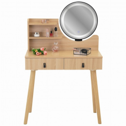 Kozmetický toaletný stolík so zrkadlom LED