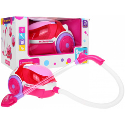 Ružový vysávač pre deti 3+ Svetelné efekty Zvuk + funkcia šnupania + polystyrénové guľôčky