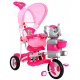 detský trojkolový bicykel Elephant Pink + zvuky + strieška + zábrana + opierka nôh + rukoväť + lyžiny + úložný priestor