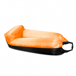Aga Nafukovací vak LAZY BAG 230x70 cm Čierny/Oranžový