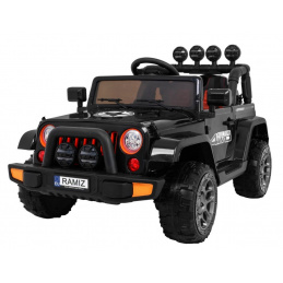 Detské terénne auto Full Time 4WD Čierna + 4x4 + diaľkové ovládanie + LED audio + úložný priestor