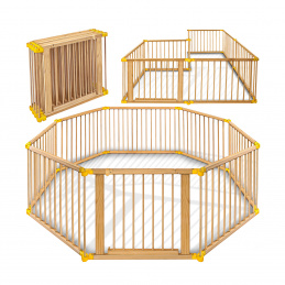 Kiduku Detská ohrádka 7,2 m Prírodná/Žltá