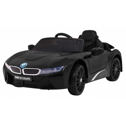BMW I8 Lift Battery Car Black + diaľkové ovládanie + pomalý štart + 3bodové pásy + MP3 USB + LED dióda