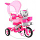 detský trojkolový bicykel Elephant Pink + zvuky + strieška + zábrana + opierka nôh + rukoväť + lyžiny + úložný priestor