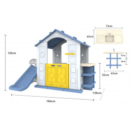 Dom so šmykľavkou a umývadlom Modrá strecha