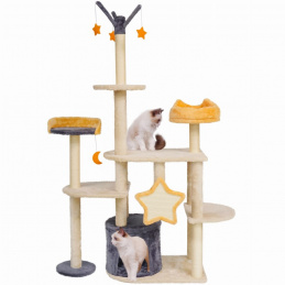 Škrabadlo pre mačku - béžové - s hviezdičkami