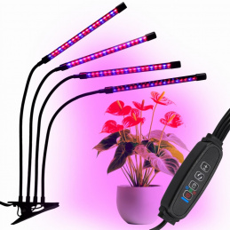 LED lampa na rast rastlín 80 diód TIMER 25 W s napájacím adaptérom