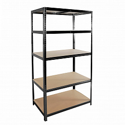 Linder Exclusiv Kovový regál 180x90x40 cm 5 políc Čierny 6DAZ600 - II. AKOSŤ