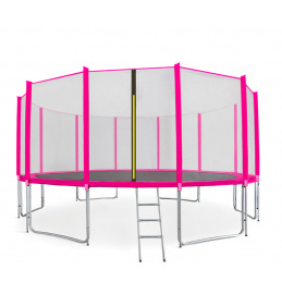 Aga SPORT PRO Trampolína 500 cm Pink + ochranná sieť + rebrík + vrecko na obuv