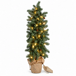 Aga Umelý vianočný stromček v kvetináči 85 cm zasnežený s LED osvetlením