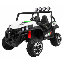 Detská terénna buggy Grand Lift Biela + pohon 4x4 + diaľkové ovládanie + nosič batožiny + rádio MP3 + LED dióda