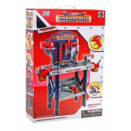 Veľká dielňa pre deti 3+ Stôl na náradie 55 el. + Elektrický skrutkovač + Interaktívne funkcie