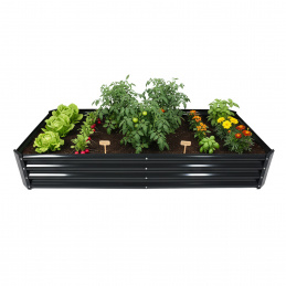 Aga Vyvýšený záhon 180x90x30 cm pozinkovaná oceľ Čierny