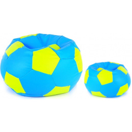 Aga Sedací vak BALL XXXL Svetlo zelená - Svetlo modrá + podnožka