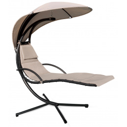 Aga Zahradné závesné lehátko so strieškou Béžové