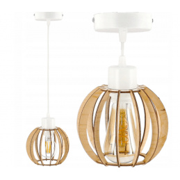 LED stropné svietidlo - 1xE27 - WHITE WOOD BALL