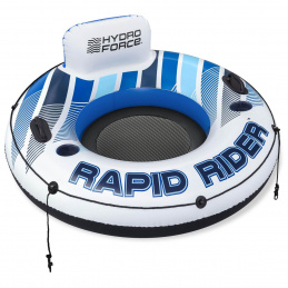 BESTWAY Nafukovací matrac Rapid Rider 135 cm + operadlo + sieťované dno + priestor na pitie + madlá