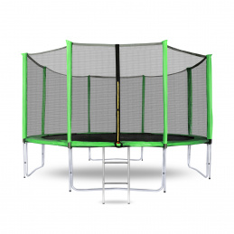 Aga SPORT PRO Trampolína 366 cm Svetlo zelená + ochranná sieť + rebrík