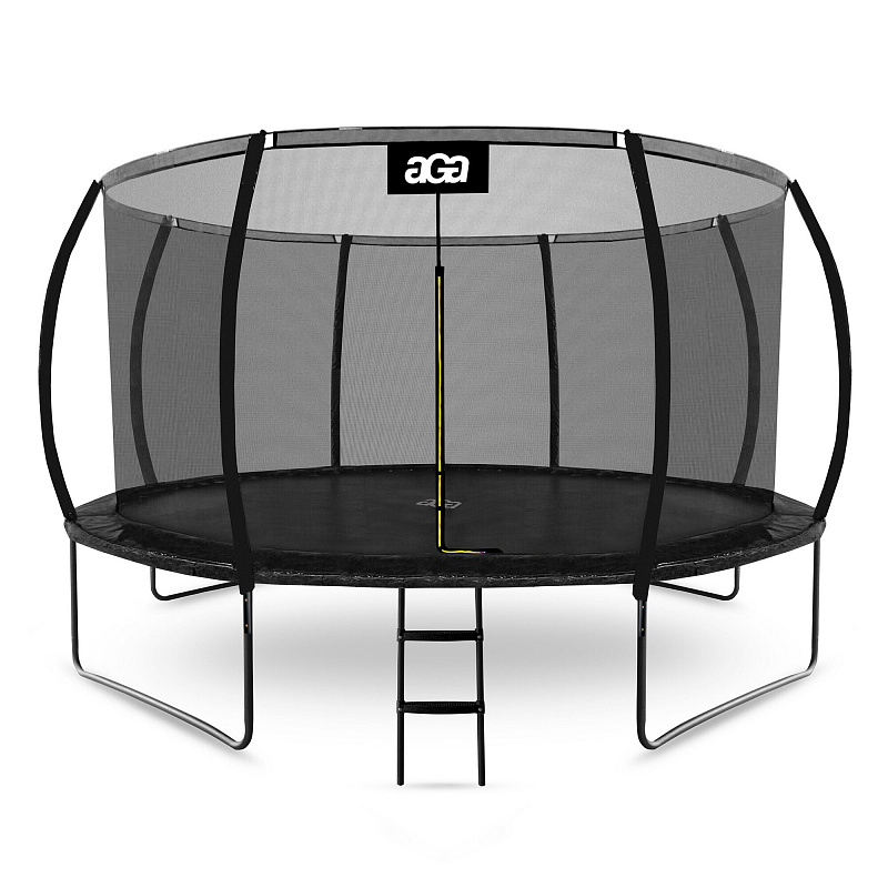 Aga SPORT EXCLUSIVE Trampolína 366 cm Čierna + ochranná sieť + rebrík 6SAF045 - II. AKOSŤ