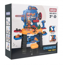 Dielňa s náradím pre deti 3+ Sada pre kutilov 184 el. + Interaktívny skrutkovač + príslušenstvo