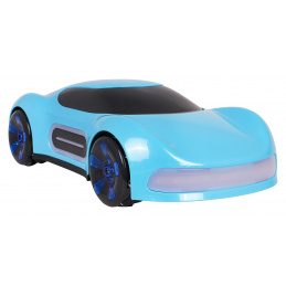 Vozidlo s funkciou dymu ovládané diaľkovým ovládačom a hodinkami modré