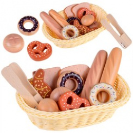 Košík na chlieb s dreveným pečivom ZA4134