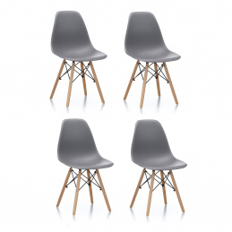 Aga 4x Jedálenské stoličky Sivá