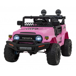 Toyota FJ Cruiser pre deti ružová + diaľkové ovládanie + pohon 4x4 + LED audio + EVA + pomalý štart