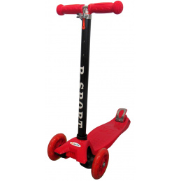 R-Sport Detská trojkolová kolobežka H1 Červená s LED kolieskami