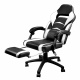 Aga Kancelárska stolička Čierno - Biela s opierkou pre nohy