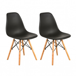 Aga 2x Jedálenská stolička Čierna