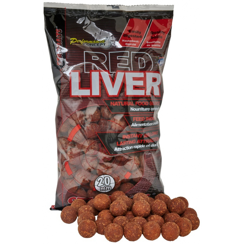 Starbaits Boilie potápavé Red Liver 20mm 1kg
