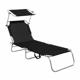 Linder Exclusiv Záhradné lehátko so strieškou Čierne Linder Exclusiv Záhradné lehátko so strieškou Čierne