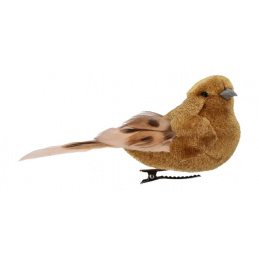 Hnedí vtáčiky na klipu na vianočný stromček ozdoba