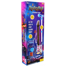 Gitara s príslušenstvom pre deti 6+ Ružová hudobná sada Zosilňovač + mikrofón