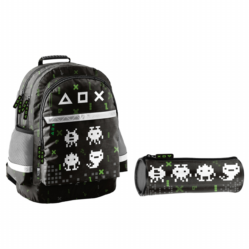 Školský set trojkomorový batoh + puzdro Game