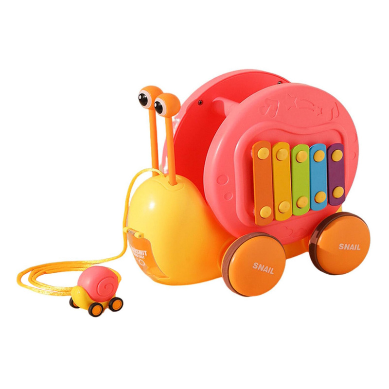 Aga4Kids Ťahací slimák s xylofónom Ružový