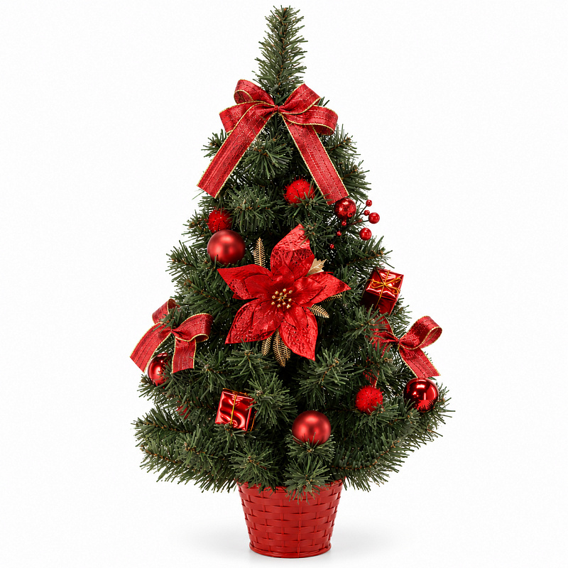 Aga Umelý vianočný stromček 60 cm Červeno-zlatý