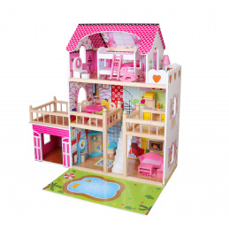 Aga4Kids Domček pre bábiky Gabriella s LED osvetlením