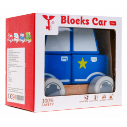 Drevené policajné auto