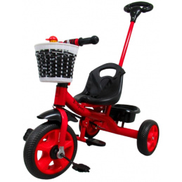 Trojkolka T8 červená s rukoväťou Kolesá EVA Odrážadlo