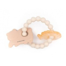 Silikónové hryzátko ružový Medvedík 4m+ BAMBOOM univerzálne