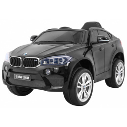 BMW X6M Elektrické detské auto Lak čierna + Diaľkové ovládanie + EVA + Pomalý štart + Audio + LED
