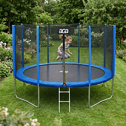 Aga SPORT PRO Trampolína 366 cm Modrá + ochranná sieť + rebrík - II. AKOSŤ
