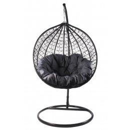 Aga Závesné kreslo ORTA MR4202B-DG Čierne/Tmavo šedé