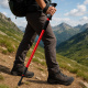 Aga Trekingové palice AntiShock 61–135 cm Červená