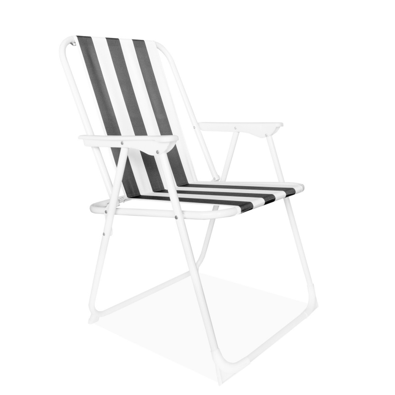 Linder Exclusiv Kreslo PO2600SA Sivé s pruhmi
